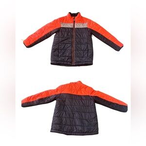 Youth 7/8 Gerry Weber Orange and Black Puffer Jacket Quilted Insulated Design